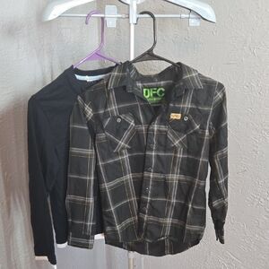 DFC Black Plaid Shirt